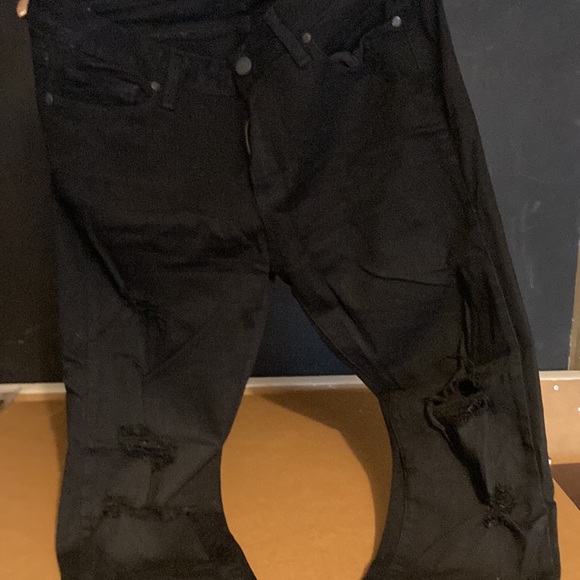 Paige jeans black size 30 distressed style ultra skinny - Picture 3 of 7